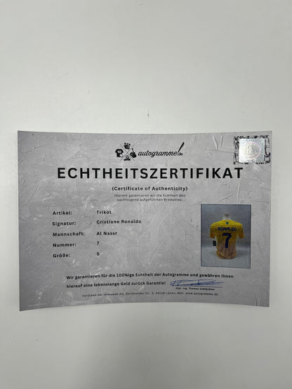 Al Nassr FC Trikot Cristiano Ronaldo signiert Autogramm COA Fußball S