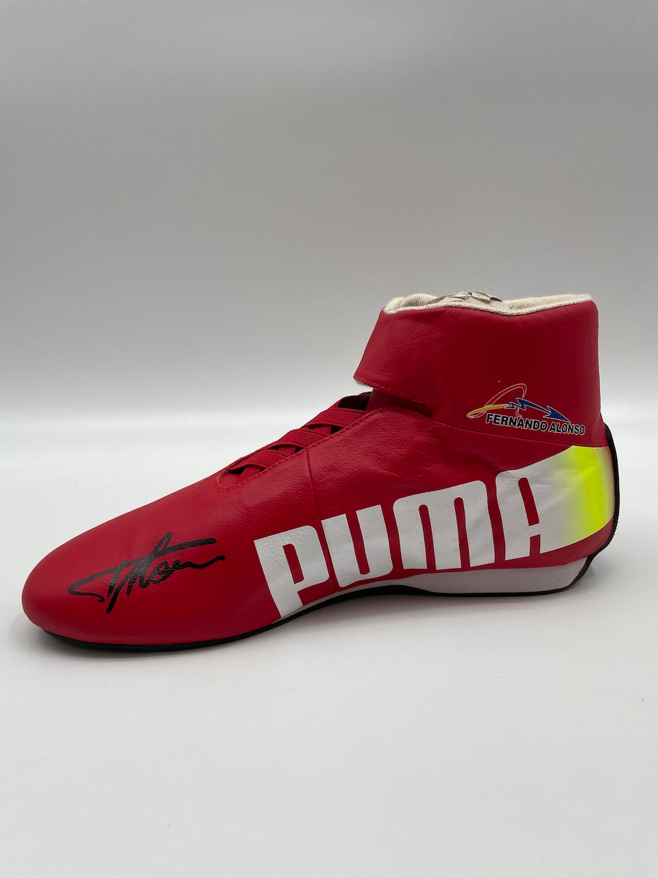 Ferrari Formel 1 Schuh Fernando Alonso signiert Motorsport neu Puma COA