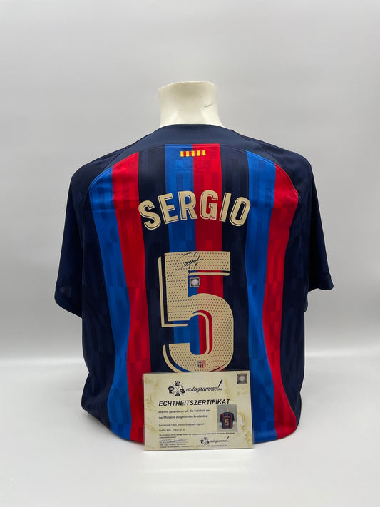 FC Barcelona jersey Sergio Busquets signed autograph Nike COA XXL