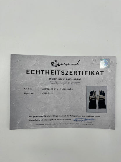 Jean Alesi original getragen & signierte Fahrerhandschuhe DTM