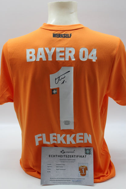 Bayer Leverkusen Authentic Trikot Mark Flekken signiert New Balance neu L