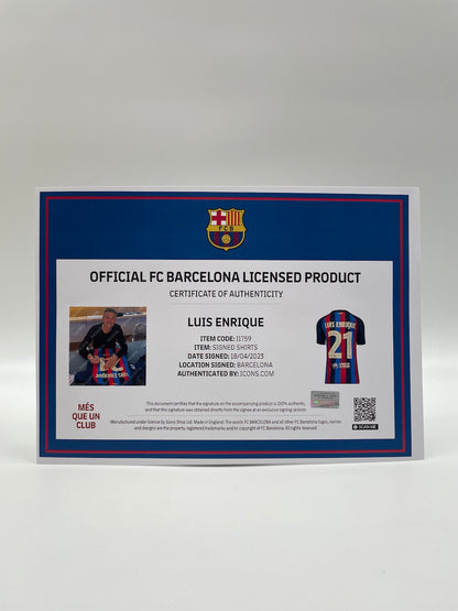 FC Barcelona jersey luis enrique signed autograph nike coa m