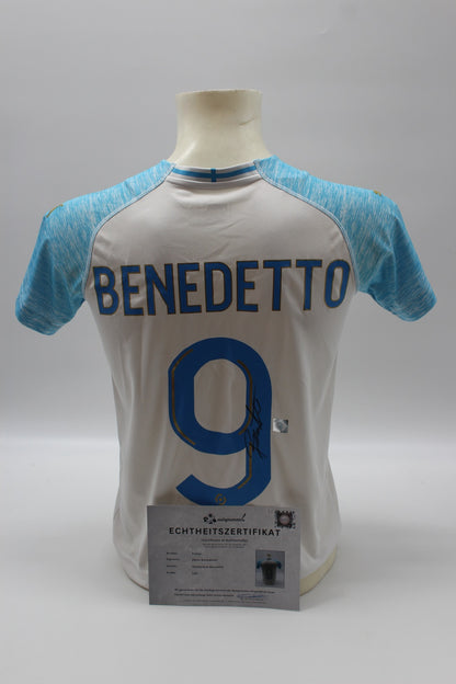 Olympique Marseille Trikot Darío Benedetto signiert Autogramm Puma Frankreich 164