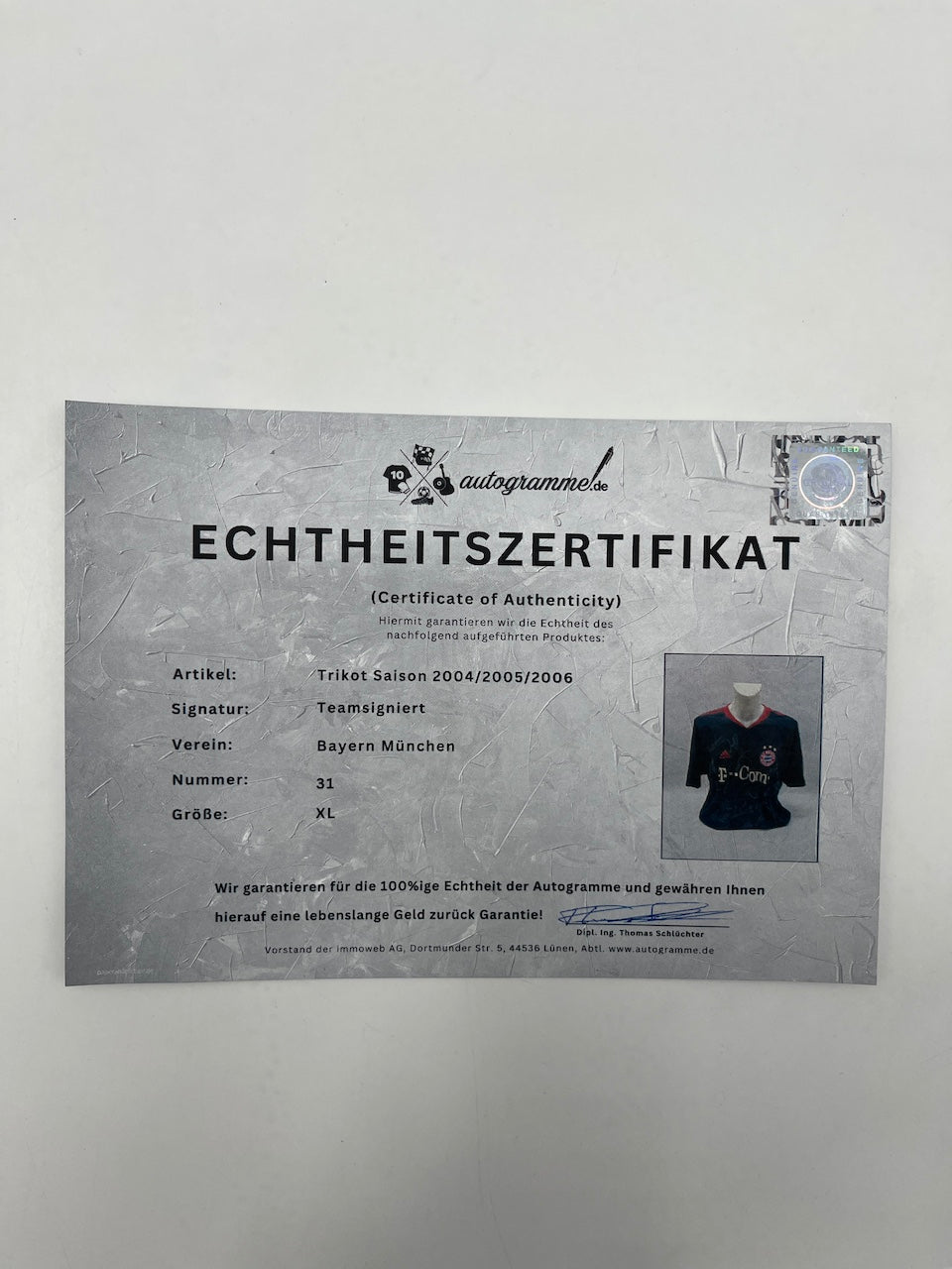 Bayern München Trikot 2004/2005, 2005/2006 Teamsigniert Autogramm neu Adidas XL
