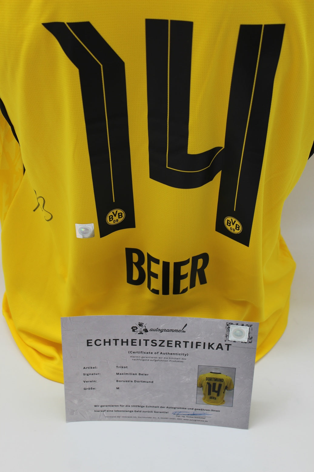 Borussia Dortmund Trikot Maximilian Beier COA BVB Puma neu M 26/27