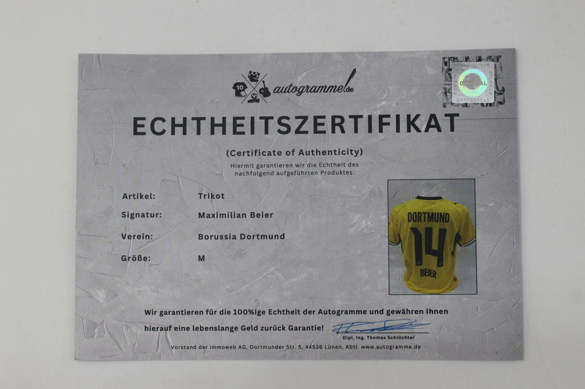 Borussia Dortmund Trikot Maximilian Beier COA BVB Puma neu M 26/27