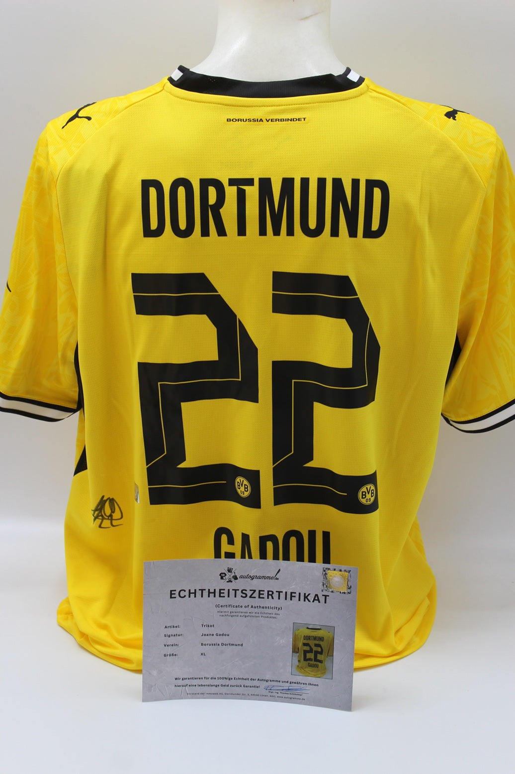 Borussia Dortmund Trikot Joane Gadou COA BVB Puma neu XL 26/27