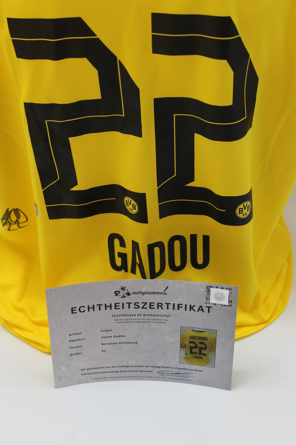 Borussia Dortmund Trikot Joane Gadou COA BVB Puma neu XL 26/27