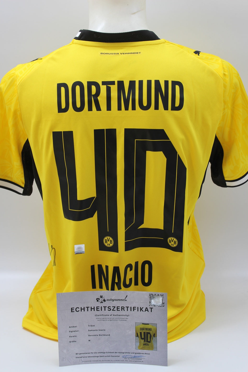 Borussia Dortmund Trikot Samuele Inacio COA BVB Puma neu M 26/27