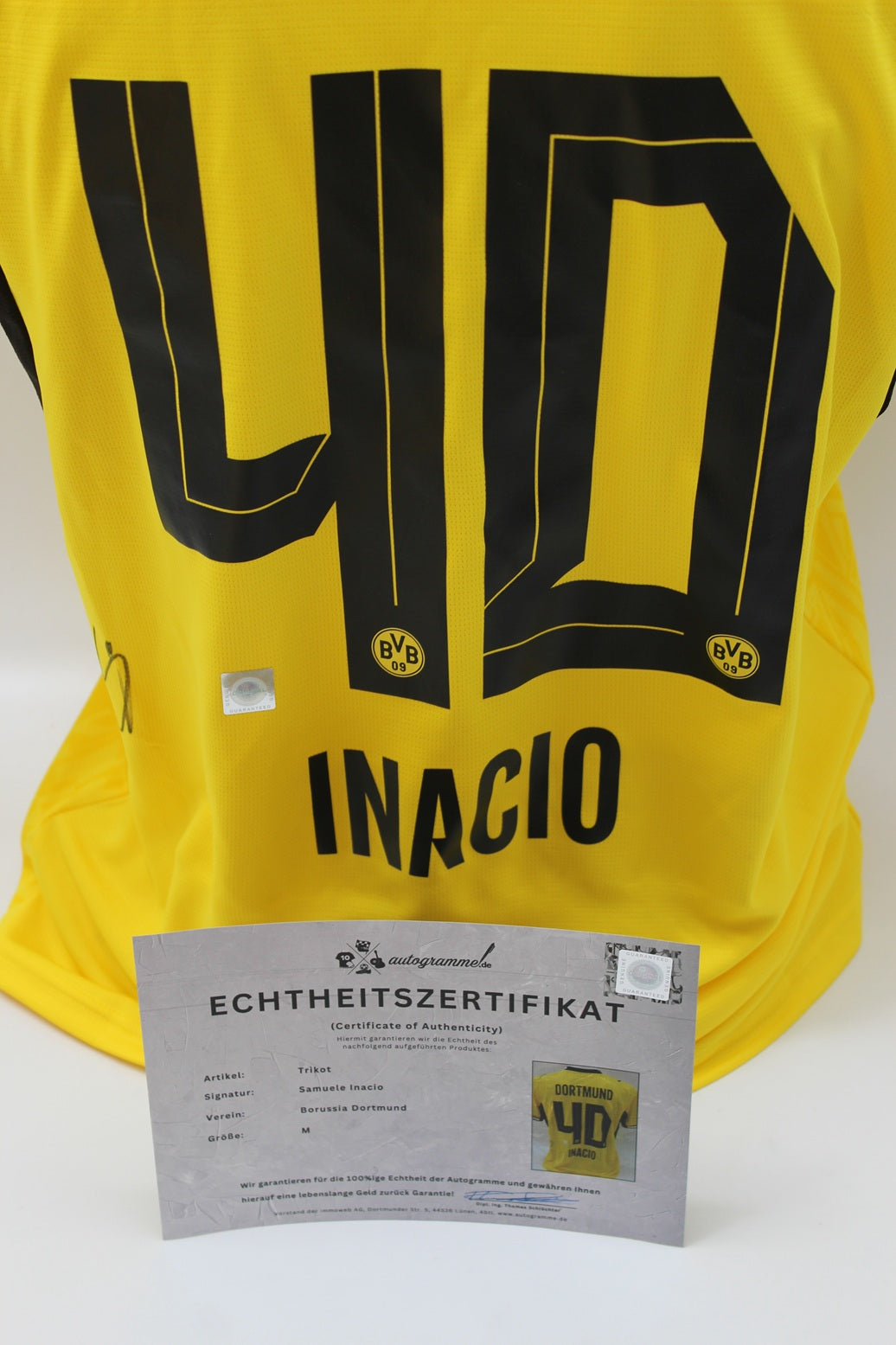 Borussia Dortmund Trikot Samuele Inacio COA BVB Puma neu M 26/27