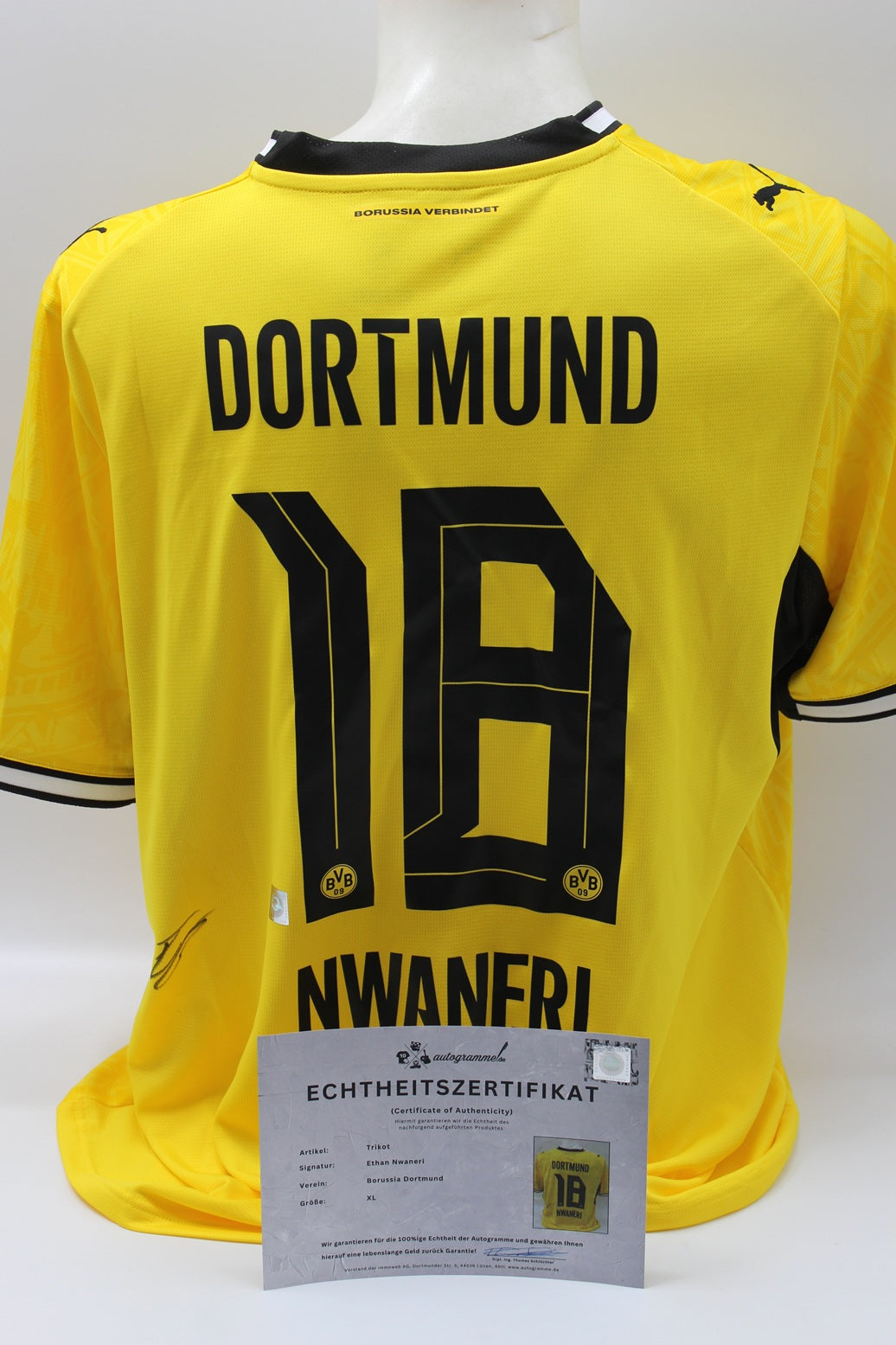 Borussia Dortmund Trikot Ethan Nwaneri COA BVB Puma neu XL 26/27