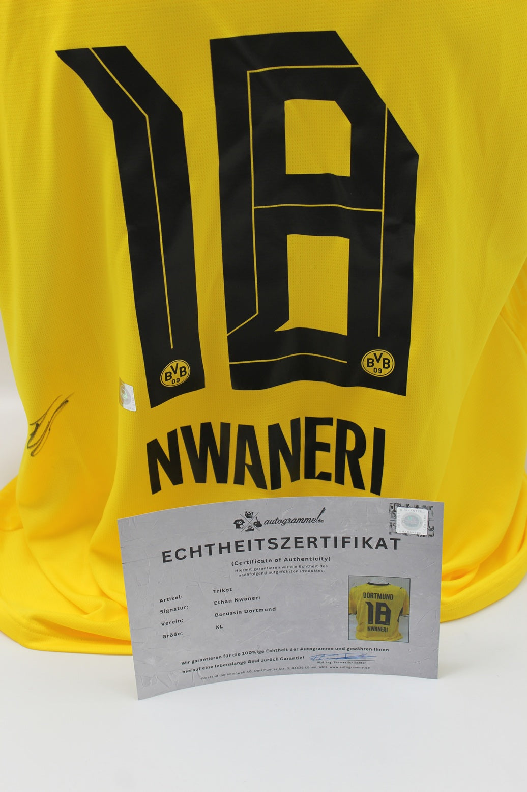 Borussia Dortmund Trikot Ethan Nwaneri COA BVB Puma neu XL 26/27