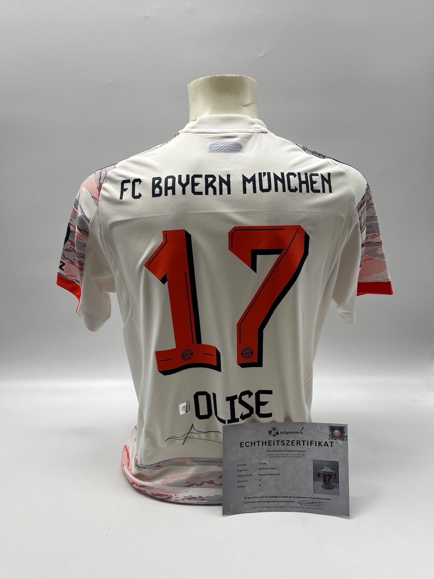 Bayern München Trikot Michael Olise signiert Autogramm Adidas COA M
