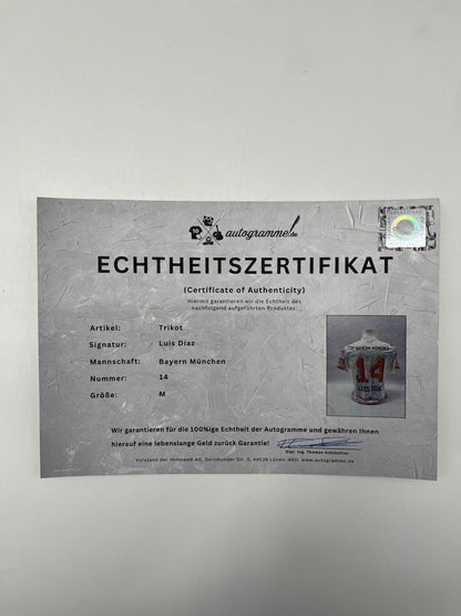 Bayern München Trikot Luis Diaz signiert Autogramm Adidas COA M