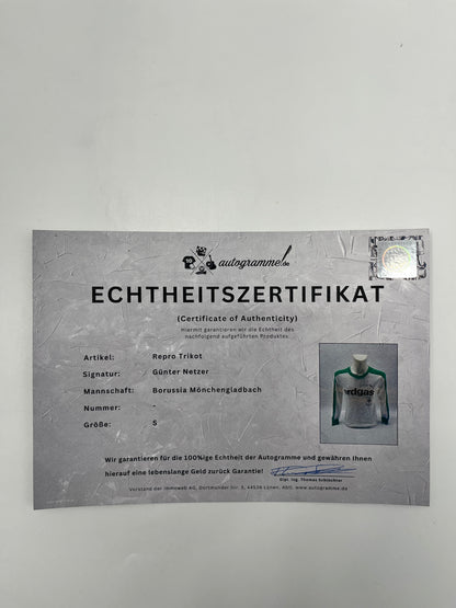 Repro Borussia Mönchengladbach Trikot Günter Netzer signiert Autogramm S