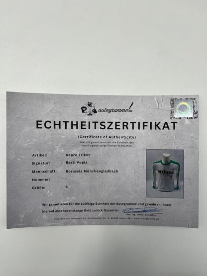 Repro Borussia Mönchengladbach Trikot Berti Vogts signiert Autogramm S