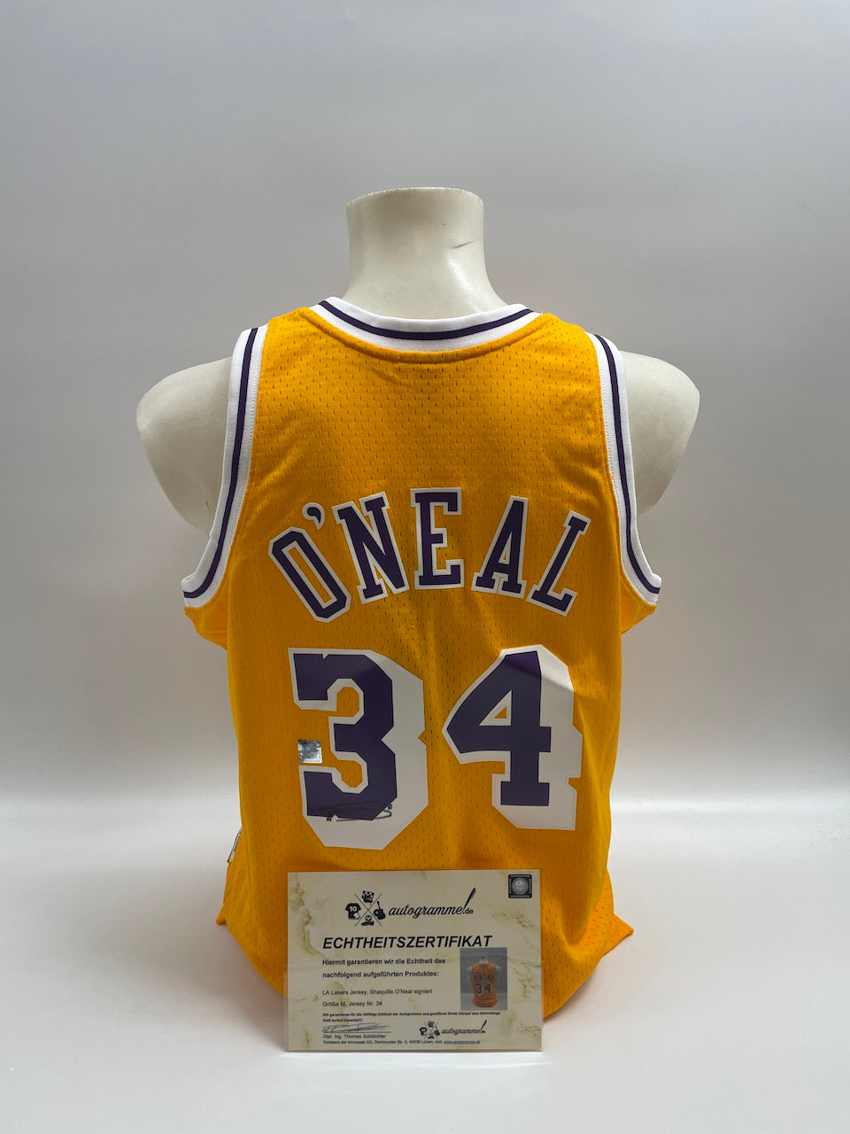 Los Angeles Lakers Jersey Shaquille O'Neal signed NBA Basketball COA M