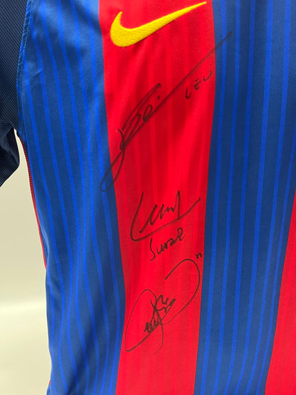 FC Barcelona Trikot Messi, Neymar & Suarez signiert Autogramm Nike COA L