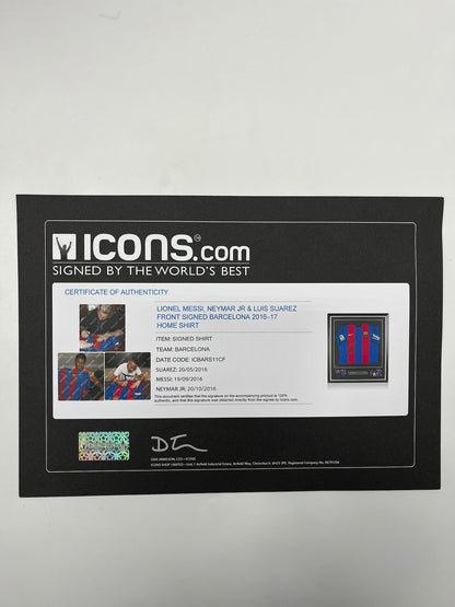 FC Barcelona Trikot Messi, Neymar & Suarez signiert Autogramm Nike COA L