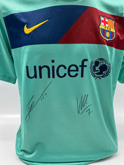 FC Barcelona Trikot Lionel Messi & David Villa signiert Autogramm Nike COA L