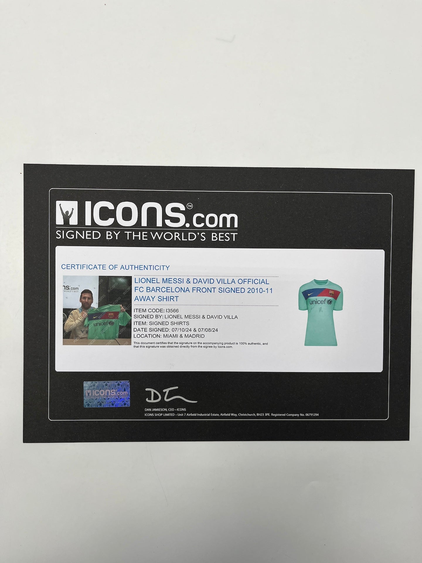 FC Barcelona Trikot Lionel Messi & David Villa signiert Autogramm Nike COA L