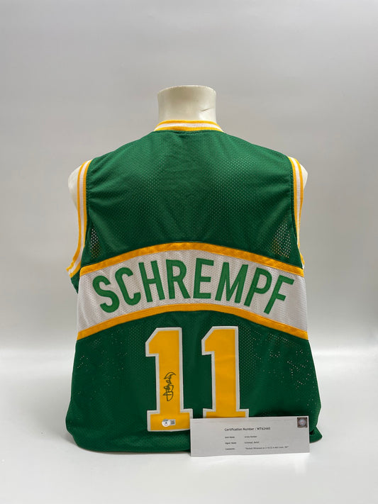 Basketball jersey Detlef Schrempf signed NBA Seattle SuperSonics COA XL