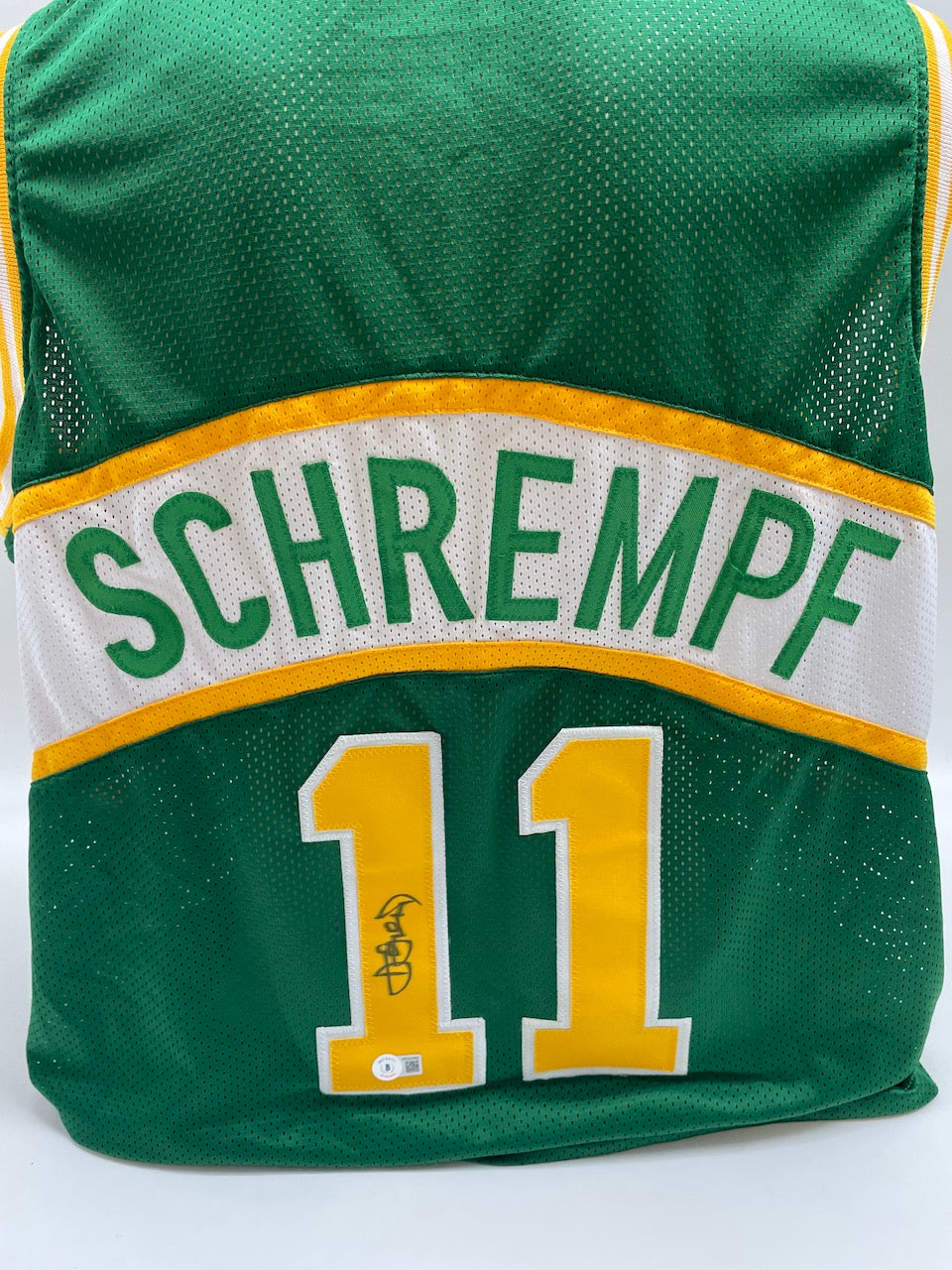 Basketball jersey Detlef Schrempf signed NBA Seattle SuperSonics COA XL