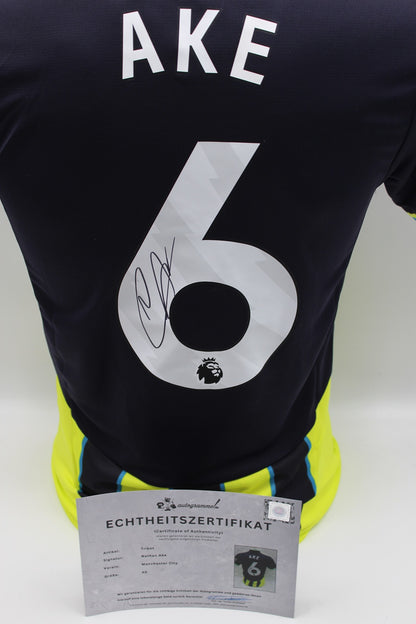 Manchester City Trikot Nathan Ake signiert Autogramm Puma COA neu XS 24/25