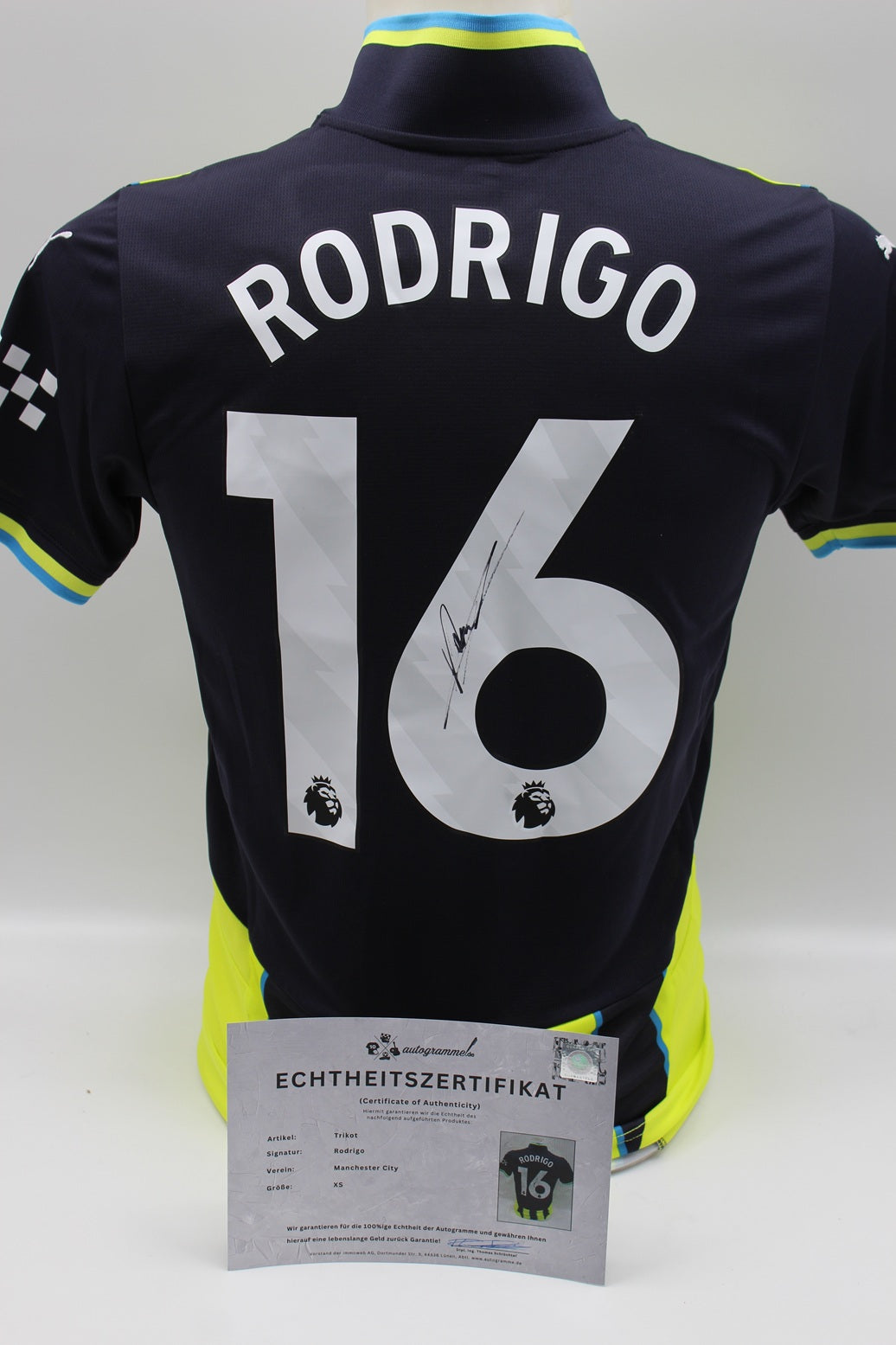 Manchester City Trikot Rodri signiert Autogramm Puma COA neu XS 24/25