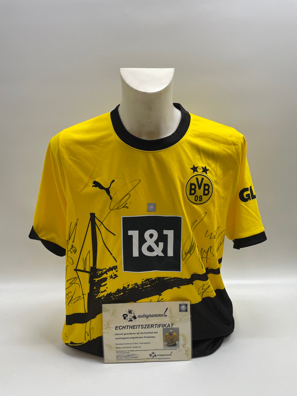 BVB jersey 2023/2024 team signed Borussia Dortmund COA New Puma XL