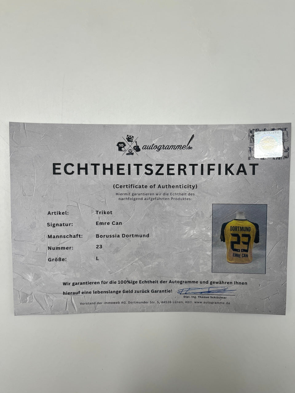 Borussia Dortmund Trikot Emre Can signiert BVB Puma COA L