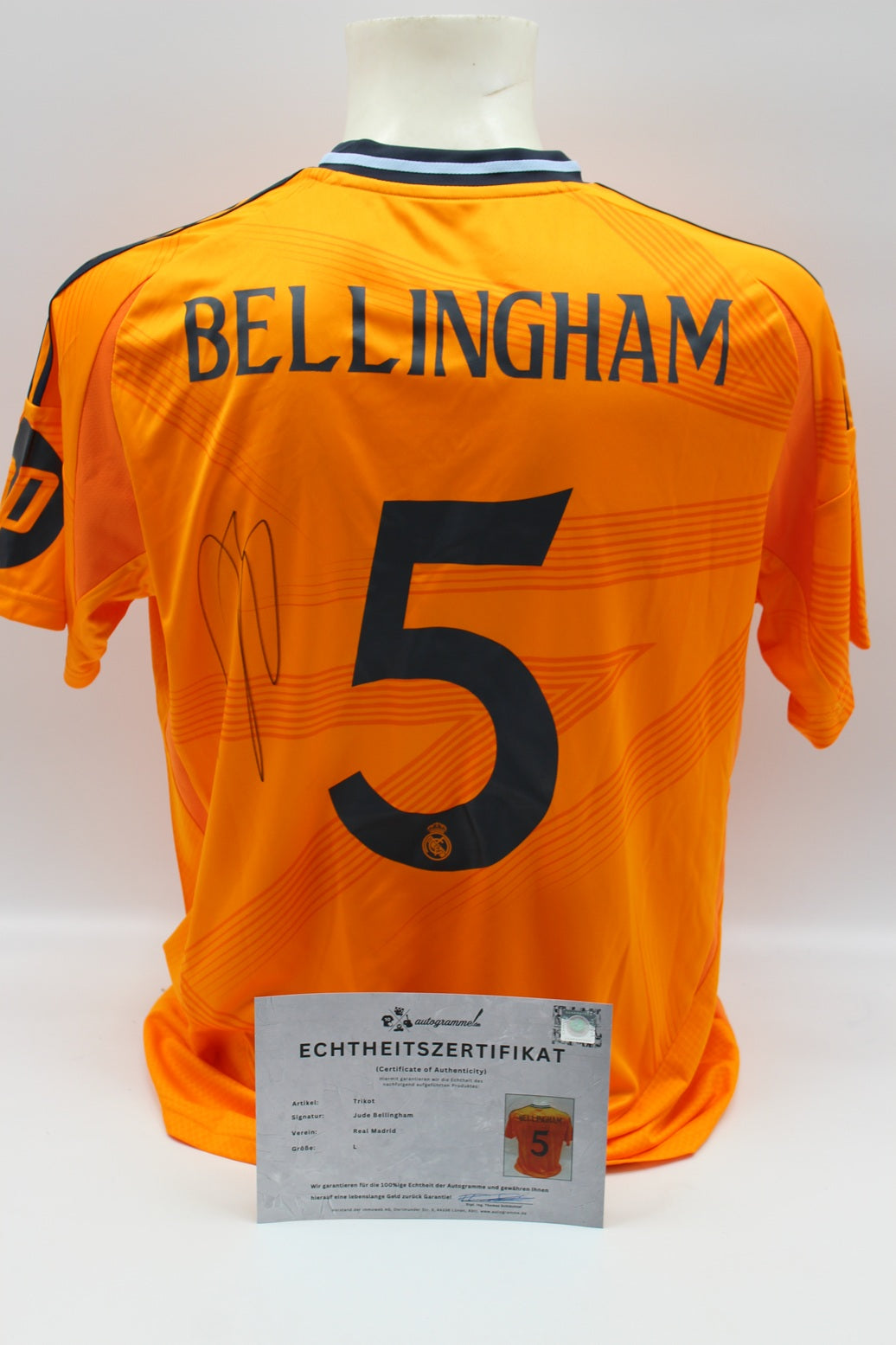 Real Madrid Trikot Jude Bellingham signiert Autogramm Adidas neu L 24/25
