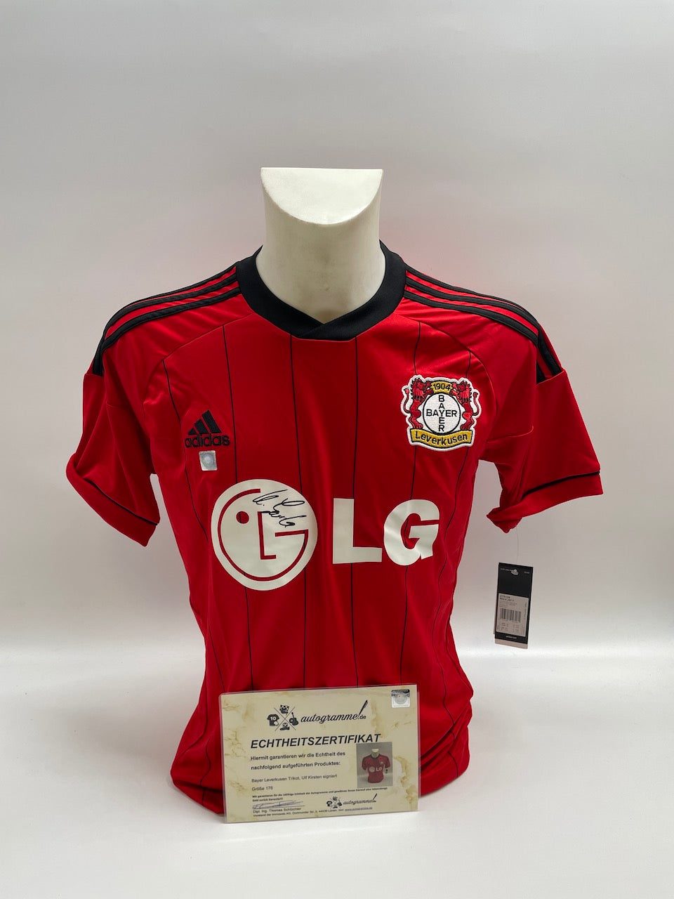 Bayer Leverkusen jersey Ulf Kirsten signed autograph COA Adidas 176