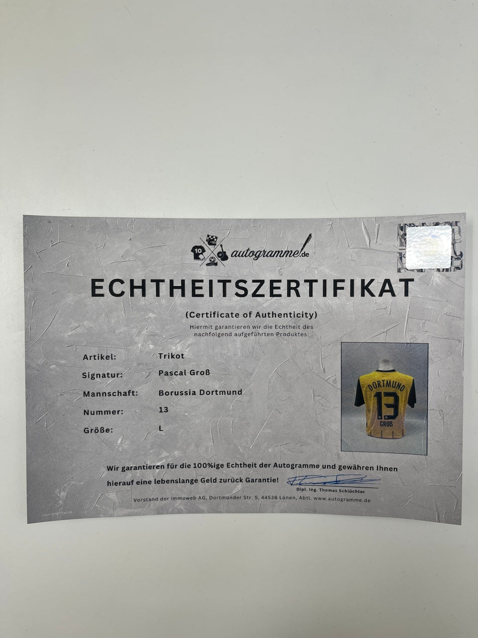 Borussia Dortmund Trikot Pascal Groß signiert Puma Autogramm L