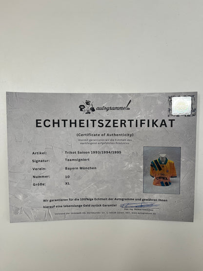Bayern München Trikot 1993/1994/1995 Teamsigniert Autogramm Adidas COA XL