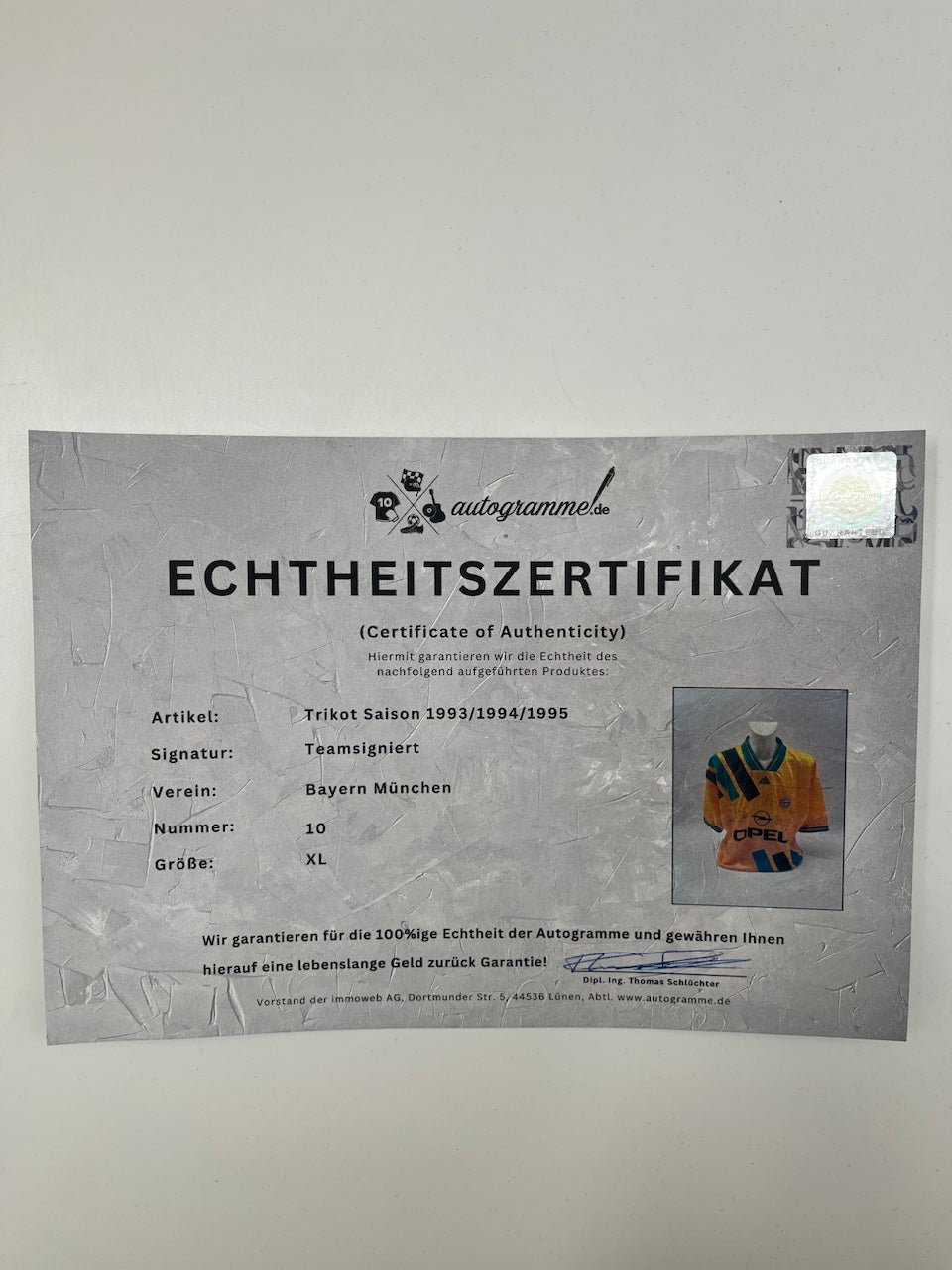 Bayern München Trikot 1993/1994/1995 Teamsigniert Autogramm Adidas COA XL
