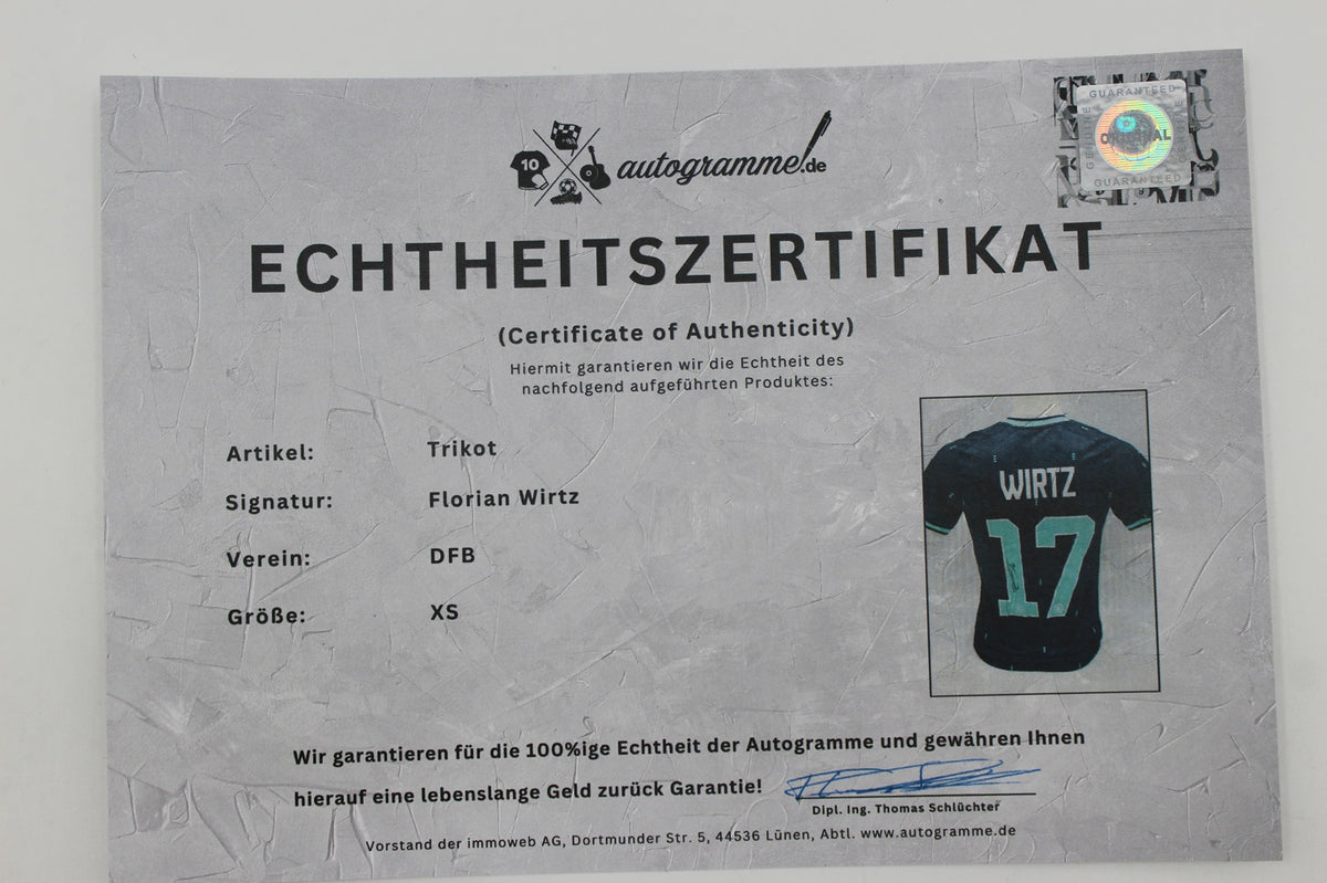 DFB Trikot Florian Wirtz signiert Autogramme Adidas COA neu XS 2026