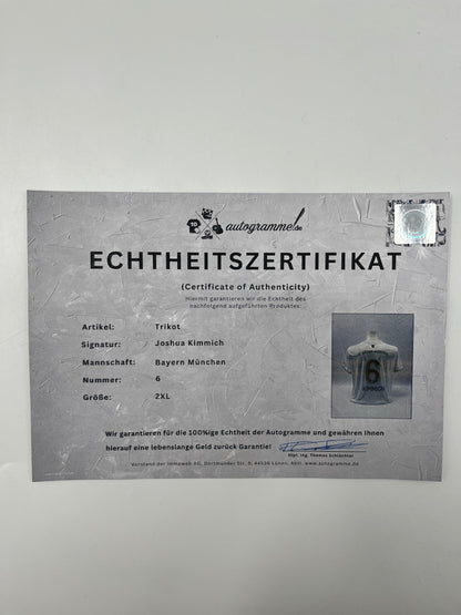 Bayern München Trikot Joshua Kimmich signiert Adidas COA 2XL