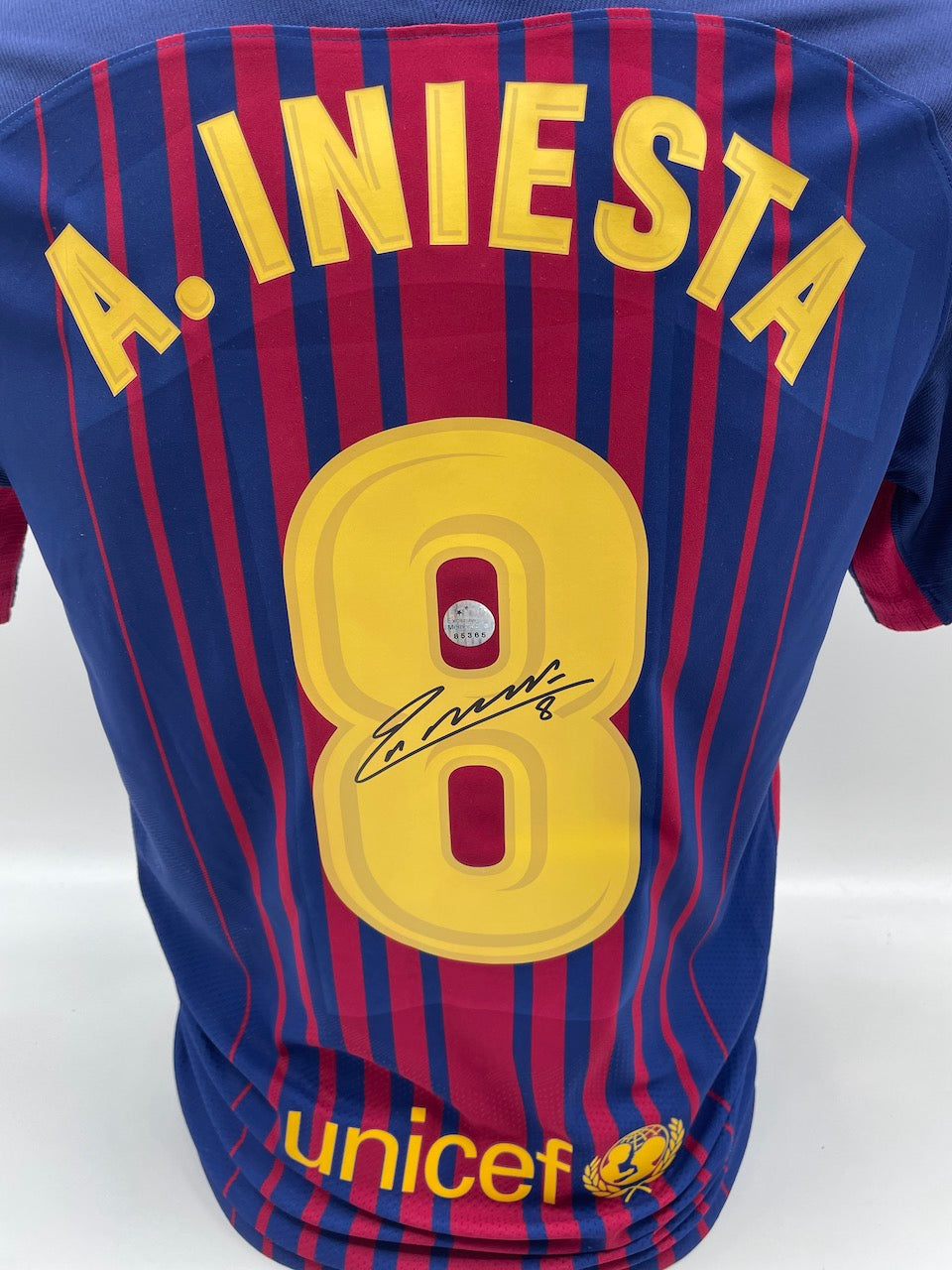 FC Barcelona jersey Andres Iniesta signed autograph Nike COA S