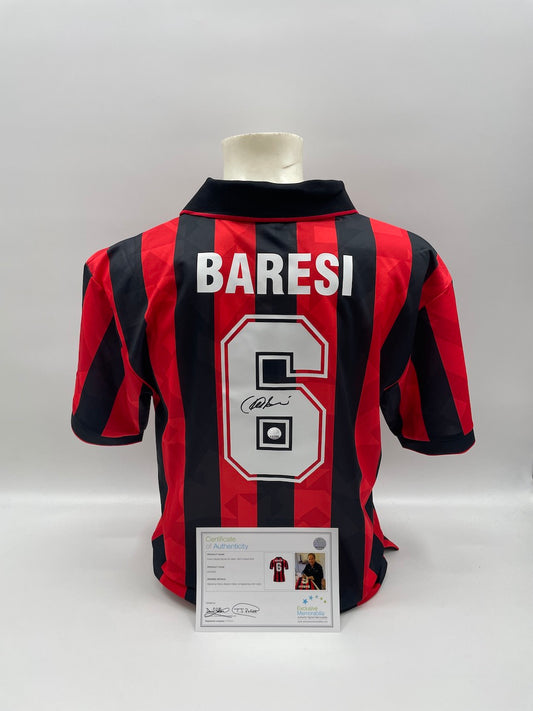 AC Milan Repro Jersey 1994 Franco Baresi signed Italy Milan Autograph M