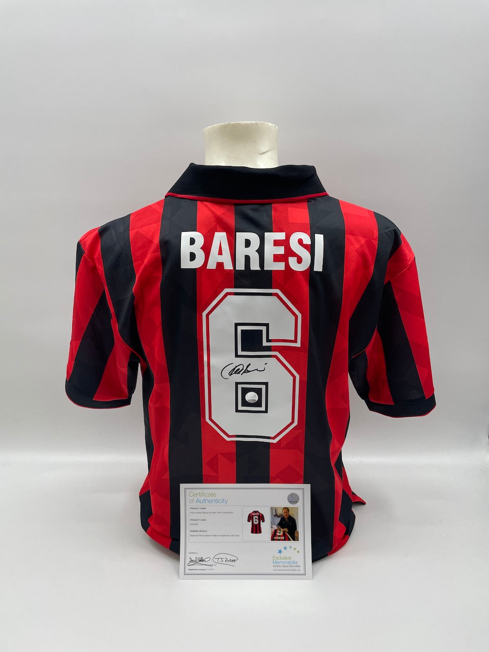AC Miland Repro Trikot 1994 Franco Baresi signed Italy Milan Autogram M