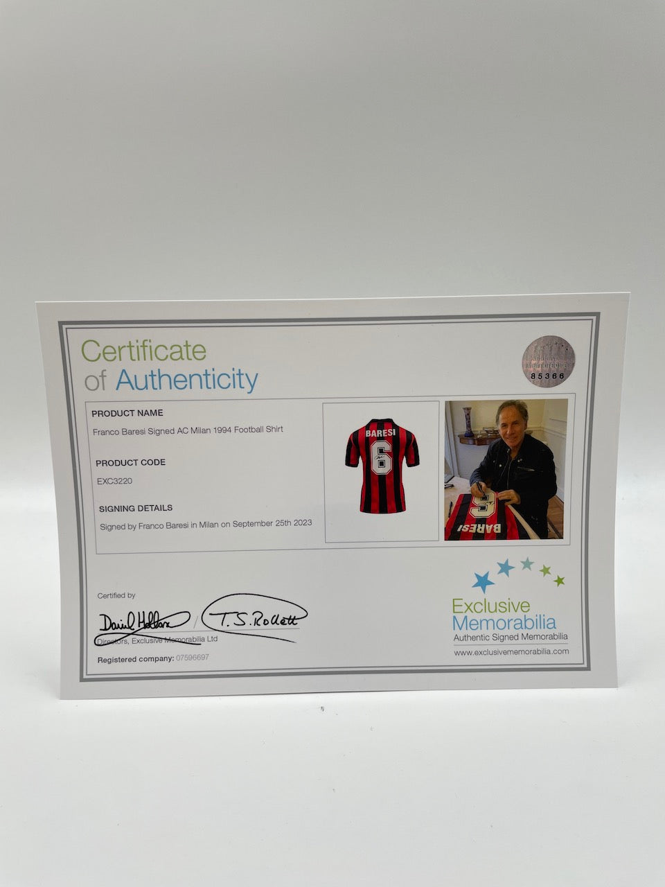 AC Miland Repro Trikot 1994 Franco Baresi signed Italy Milan Autogram M