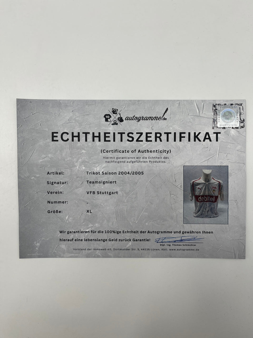 VFB Stuttgart Trikot 2004/2005 Teamsigniert VFB COA Puma XL