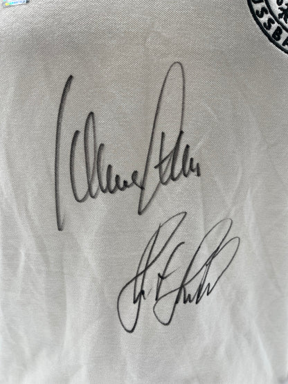 DFB Repro Trikot Klaus Fischer & Horst Hrubesch signiert Adidas COA S