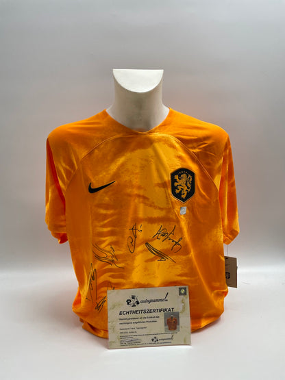 Netherlands jersey World Cup 2022 team signed autograph Holland Nike XL