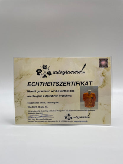 Netherlands jersey World Cup 2022 team signed autograph Holland Nike XL