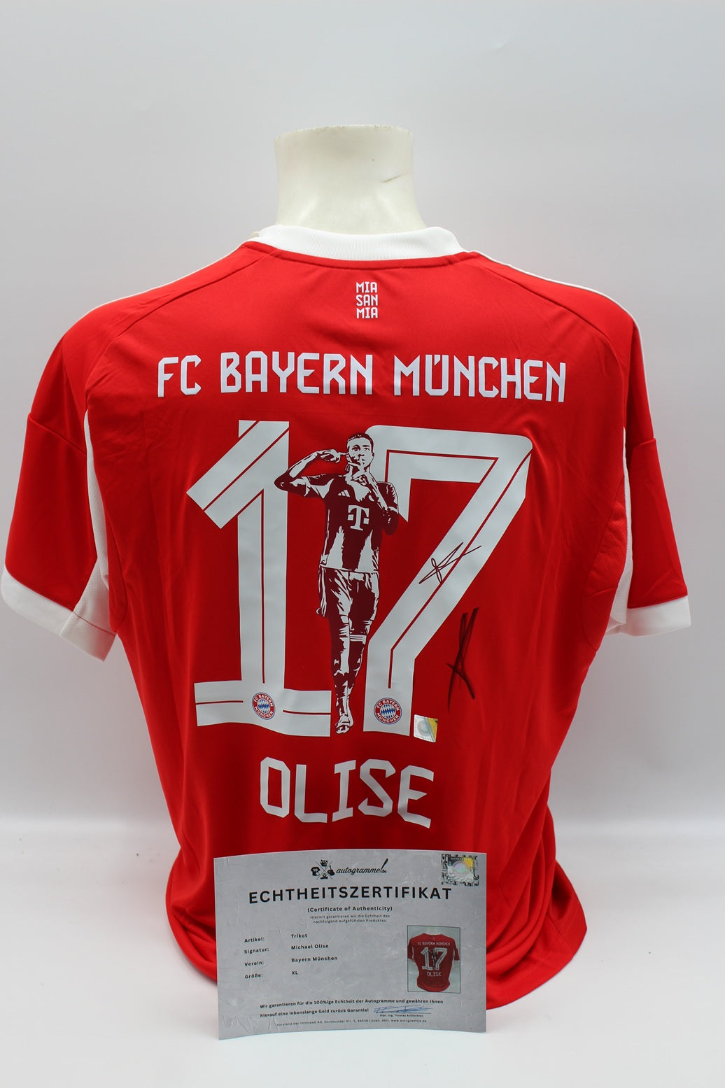 Bayern München Trikot Michael Olise signiert Autogramm Adidas COA XL 2025/2026