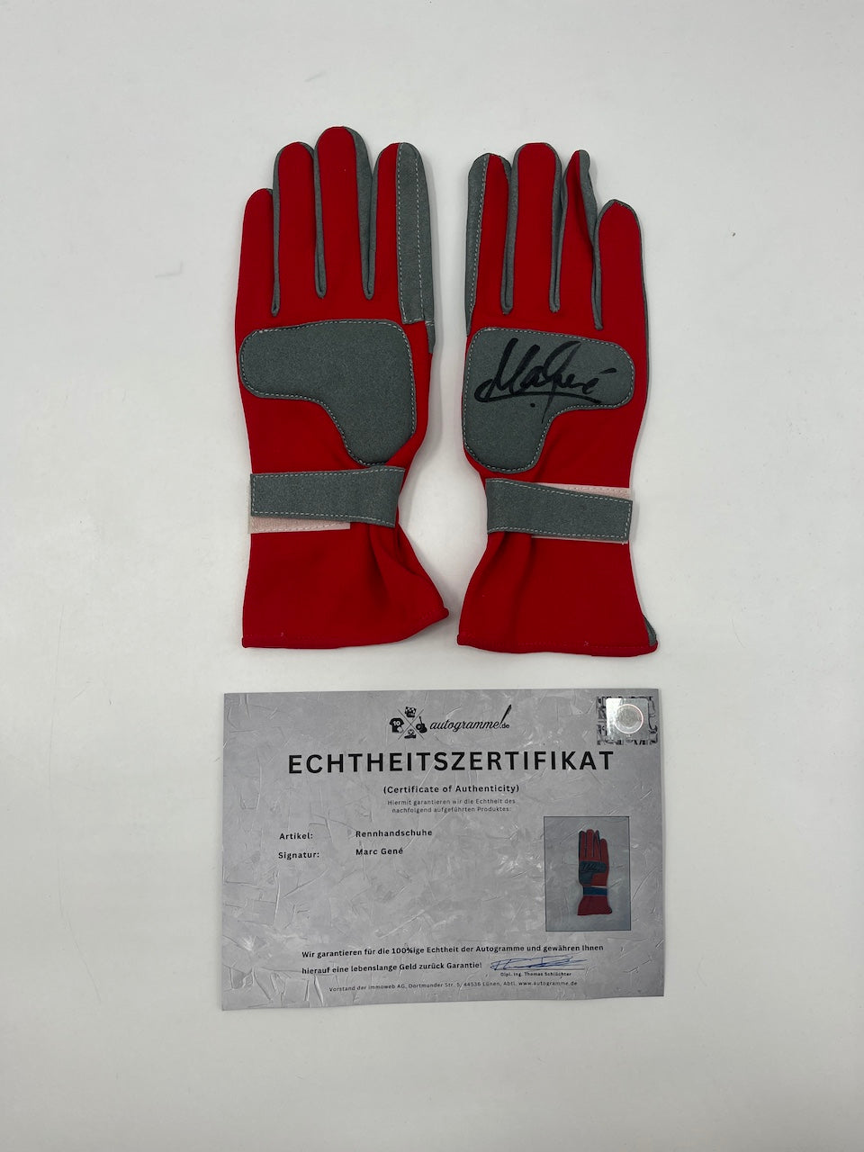 Marc Gene signierter Rennhandschuh Formel 1