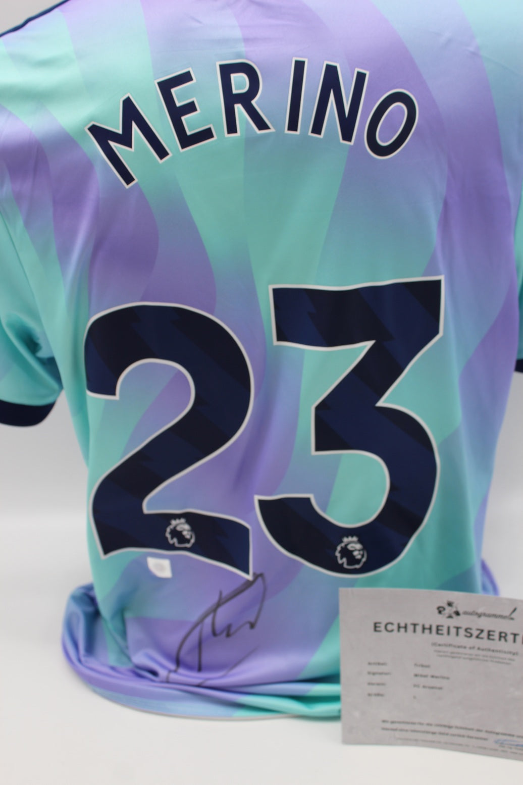 FC Arsenal 2024/2025 Trikot Mikel Merino signiert Autogramme Adidas COA L