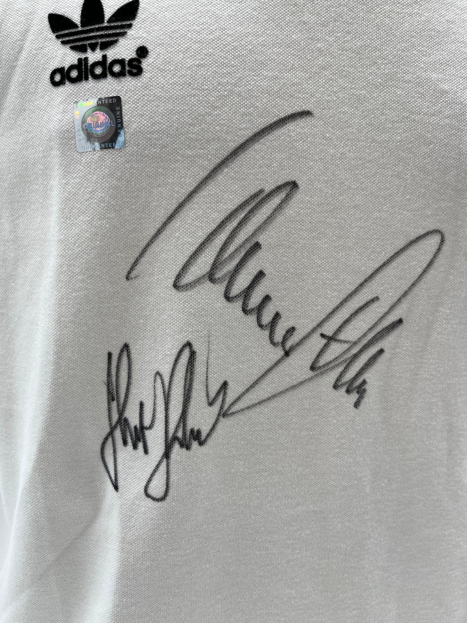 DFB Repro Trikot Klaus Fischer & Horst Hrubesch signiert Adidas COA M